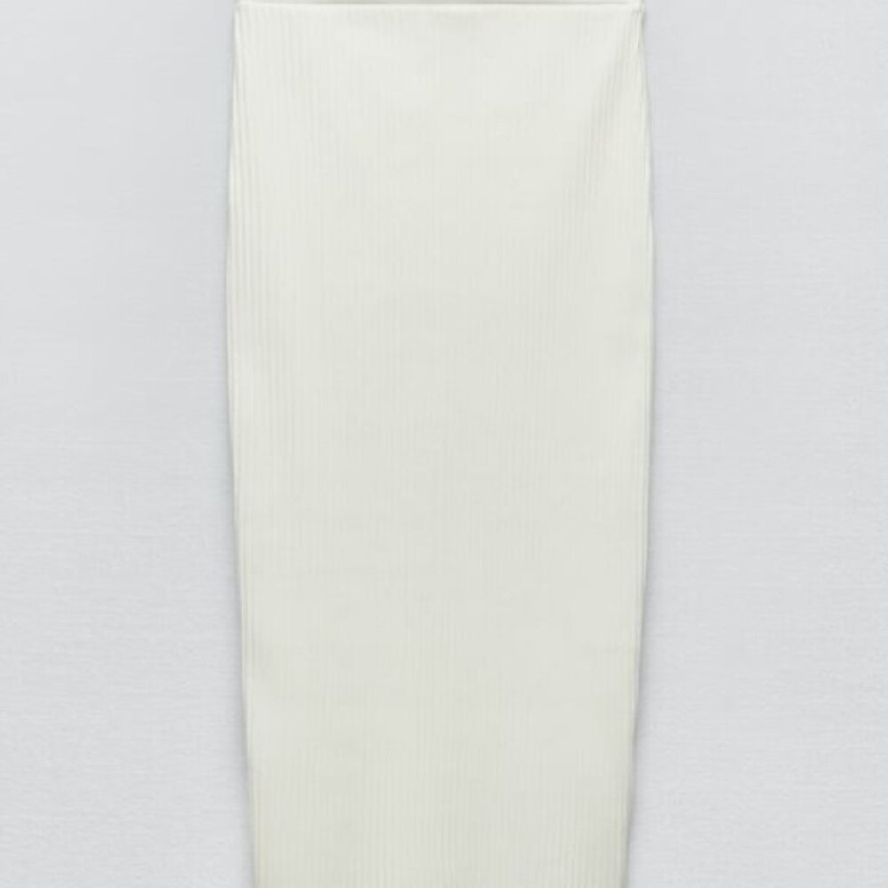 Ribbed midi skirt